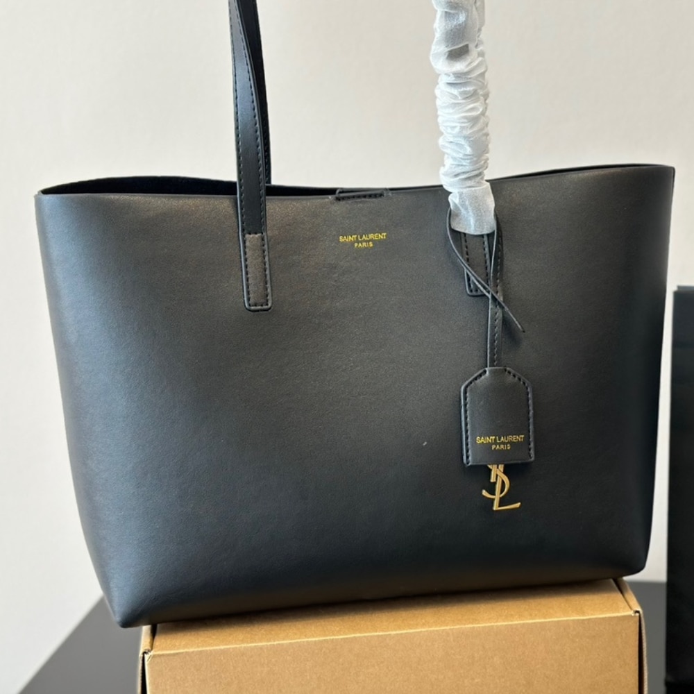 Saint Laurent Shopping Saint Laurent Medium Leather Tote Bag Black 33Cm 600281Csv0J1000 - Image 2
