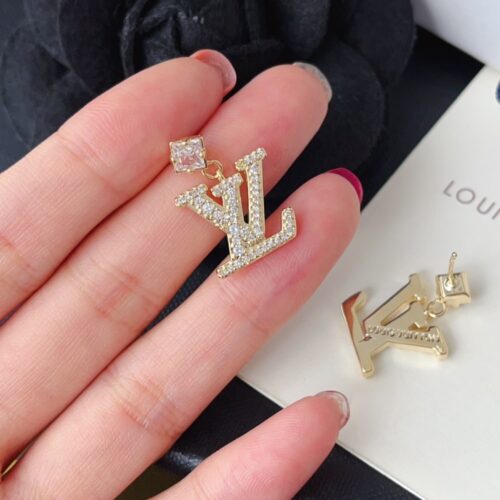 Alternative view of Louis Vuitton Lady Lv Earrings Gold Tone M01844
