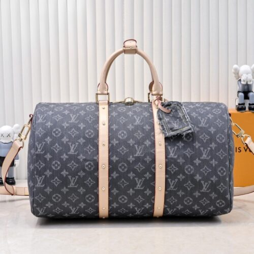 Alternative view of Louis Vuitton Keepall Bandoulière 45 Monogram Denim Duffle Bag Cloudy Gray 45Cm M13748