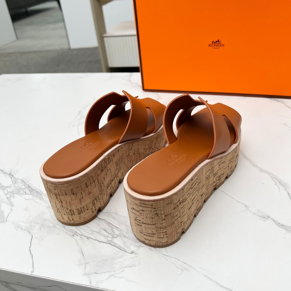 Hermes Eze 30 Sandals Smooth Leather Natural H221026Z A3400 - Image 3