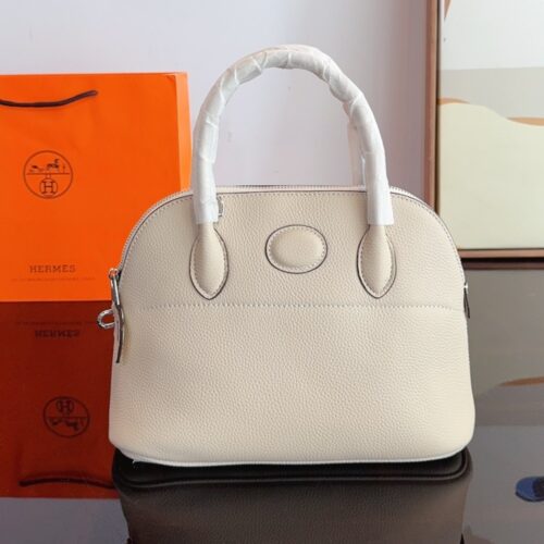 Alternative view of Hermes Bolide Taurillon Clemence Handbag Blanc 27Cm