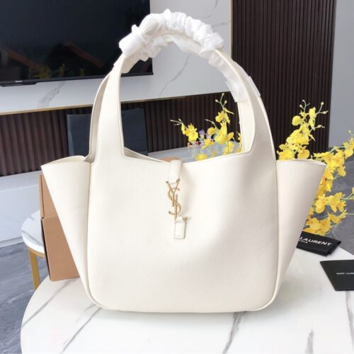 Alternative view of Saint Laurent Le 5 À 7 Bea In Grained Leather Shoulder Bag White 50Cm 763435Aaddg