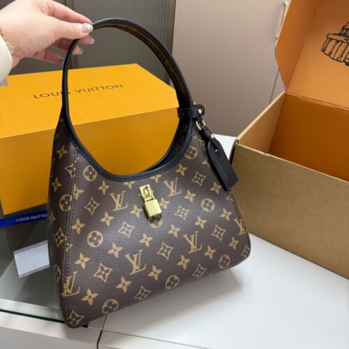 Alternative view of Louis Vuitton The Drop PM Monogram Canvas Hobo Bag Brown 28cm M12940