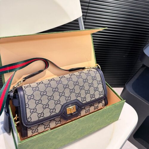 Alternative view of Gucci Luce Small GG Mongogram Canvas Shoulder Bag Beige And Blue 27Cm 786027 Fadac 8559