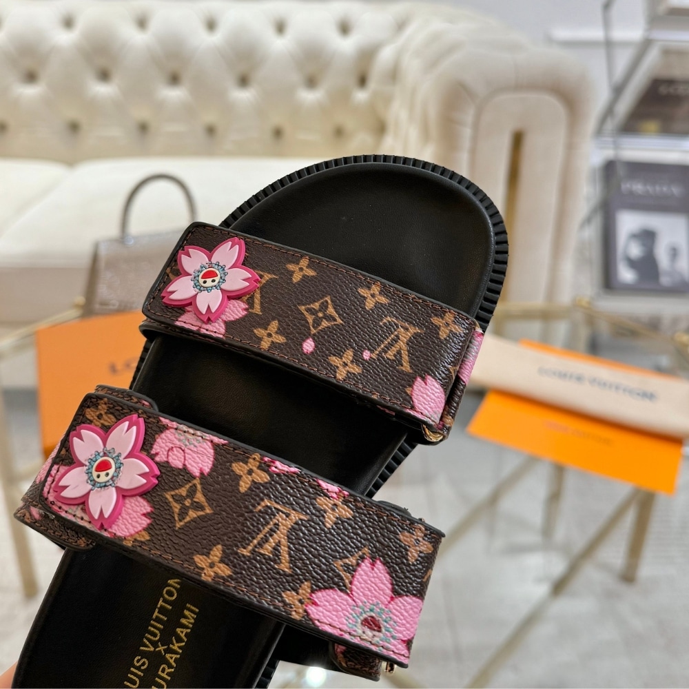 Louis Vuitton X Murakami LV Sunset Flat Comfort Monogram Canvas Mule Sakura Brown 1AGVZ6 - Image 6