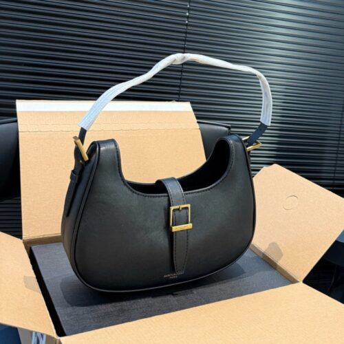 Alternative view of Saint Laurent Le Fermoir Leather Hobo Bag Black 24Cm