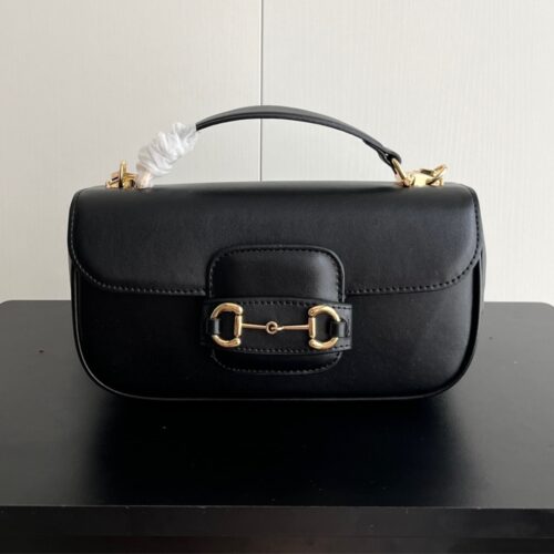 Alternative view of Gucci Horsebit 1955 Small Leather Top Handle Bag Black 22Cm ‎815206 Aaefh 1000