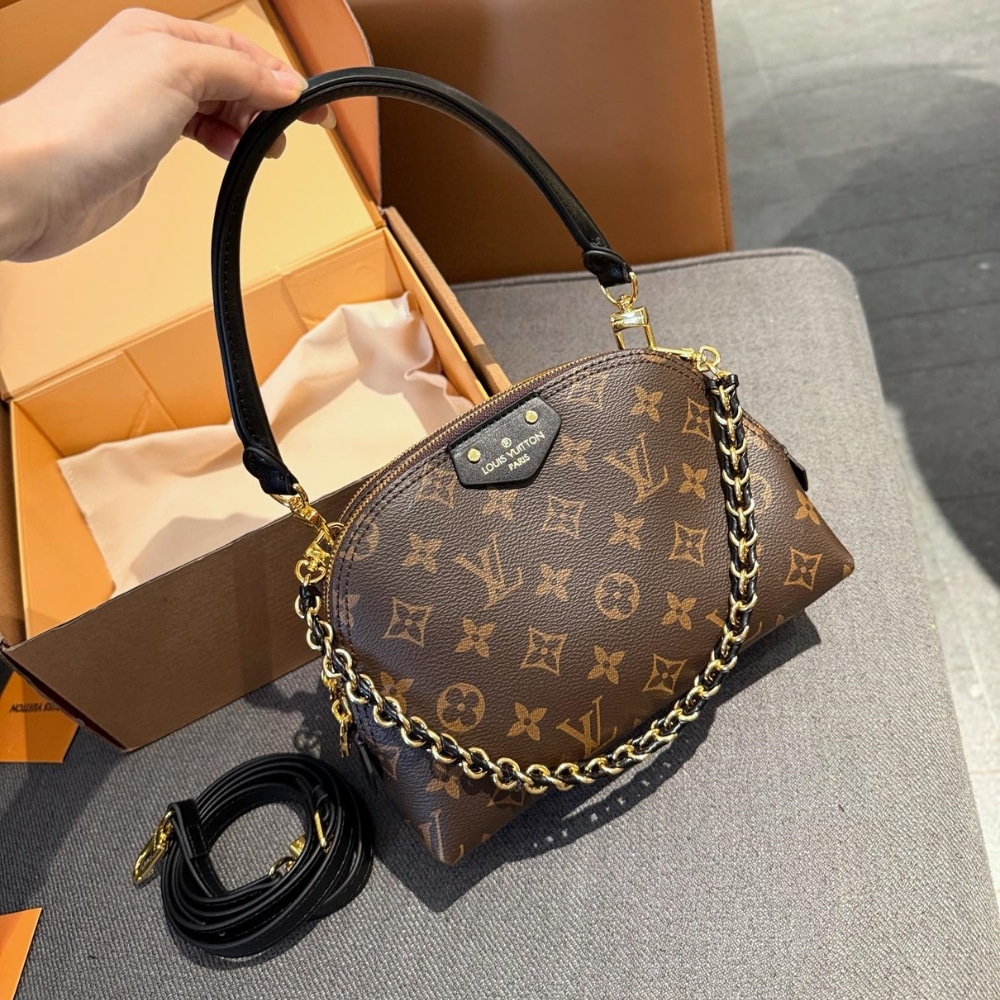 Louis Vuitton Be Alma Monogram Canvas Shoulder Bag Brown Black 20Cm M12996 - Image 3