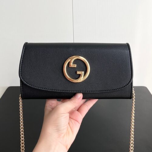 Alternative view of Gucci Blondie Leather Chain Wallet Bag Black 21Cm ‎725215 Uxx0G 1000