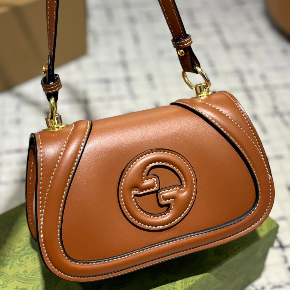 Gucci Blondie Mini Leather Shoulder Bag Brown 22Cm 815700 AAEC2 2718 - Image 2
