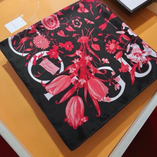 Alternative view of Gucci Women's Floral Print Silk Carré Square In Red 90Cm
