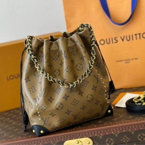 Alternative view of Louis Vuitton Noé Trunk PM Monogram Reverse Bucket Bag Brown 27Cm M13324