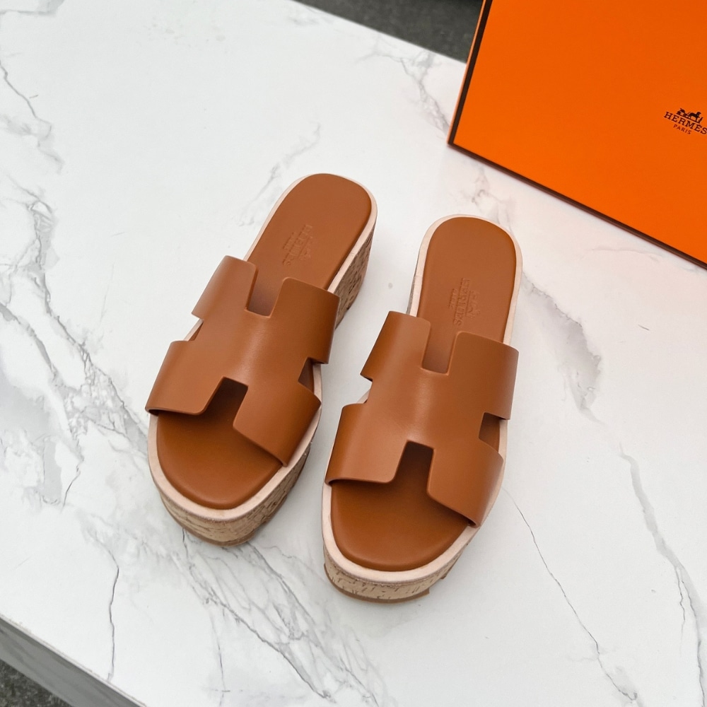 Hermes Eze 30 Sandals Smooth Leather Natural H221026Z A3400 - Image 4