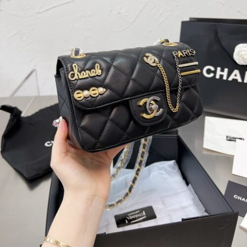 Alternative view of Chanel Coco Clips Mini Smooth Leather Flap Bags Black 20cm