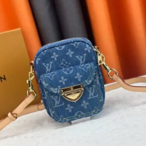 Alternative view of Louis Vuitton Fairfax Pochette Monogram Denim Crossbody Bag Blue 17Cm M82948