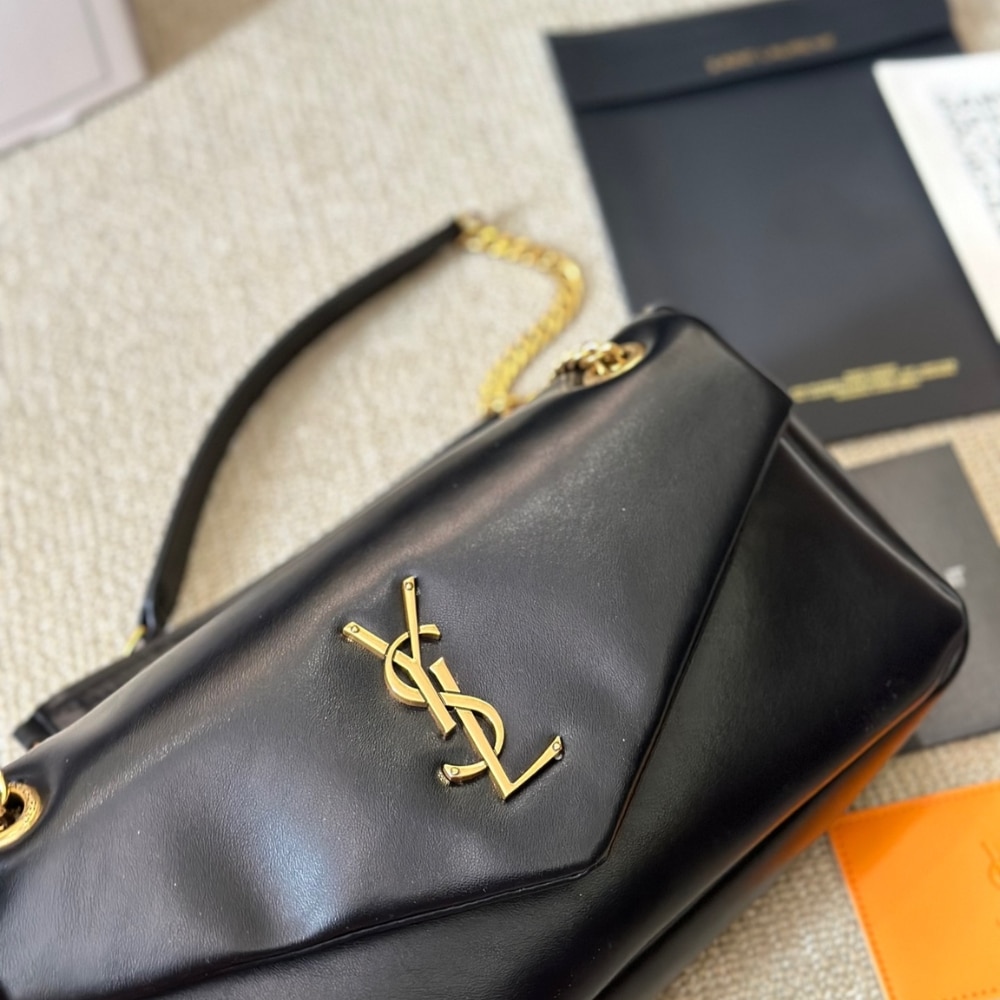 Saint Laurent Calypso Small Plunged Leather Shoulder Bag Black 27Cm 734153AACQO1000 - Image 5