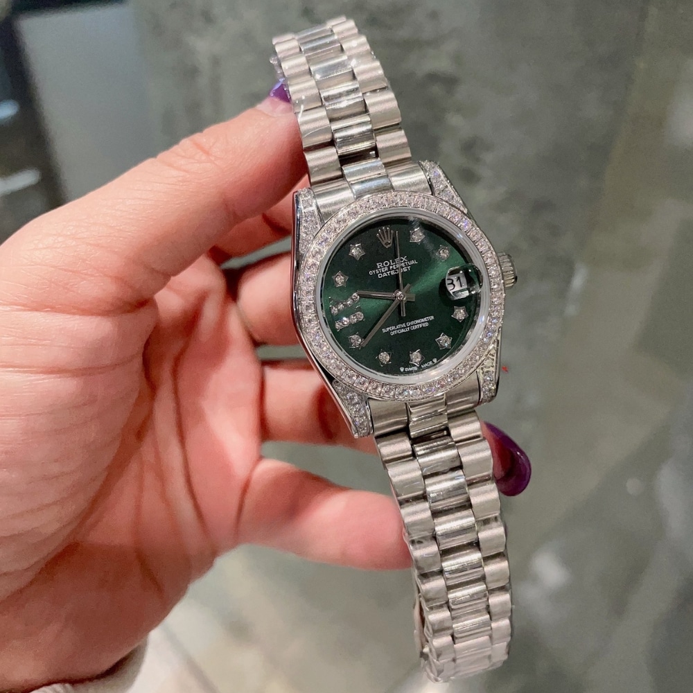 Rolex Datejust 31 Oyster Oystersteel White Gold And Green 31Mm 278384 - Image 4