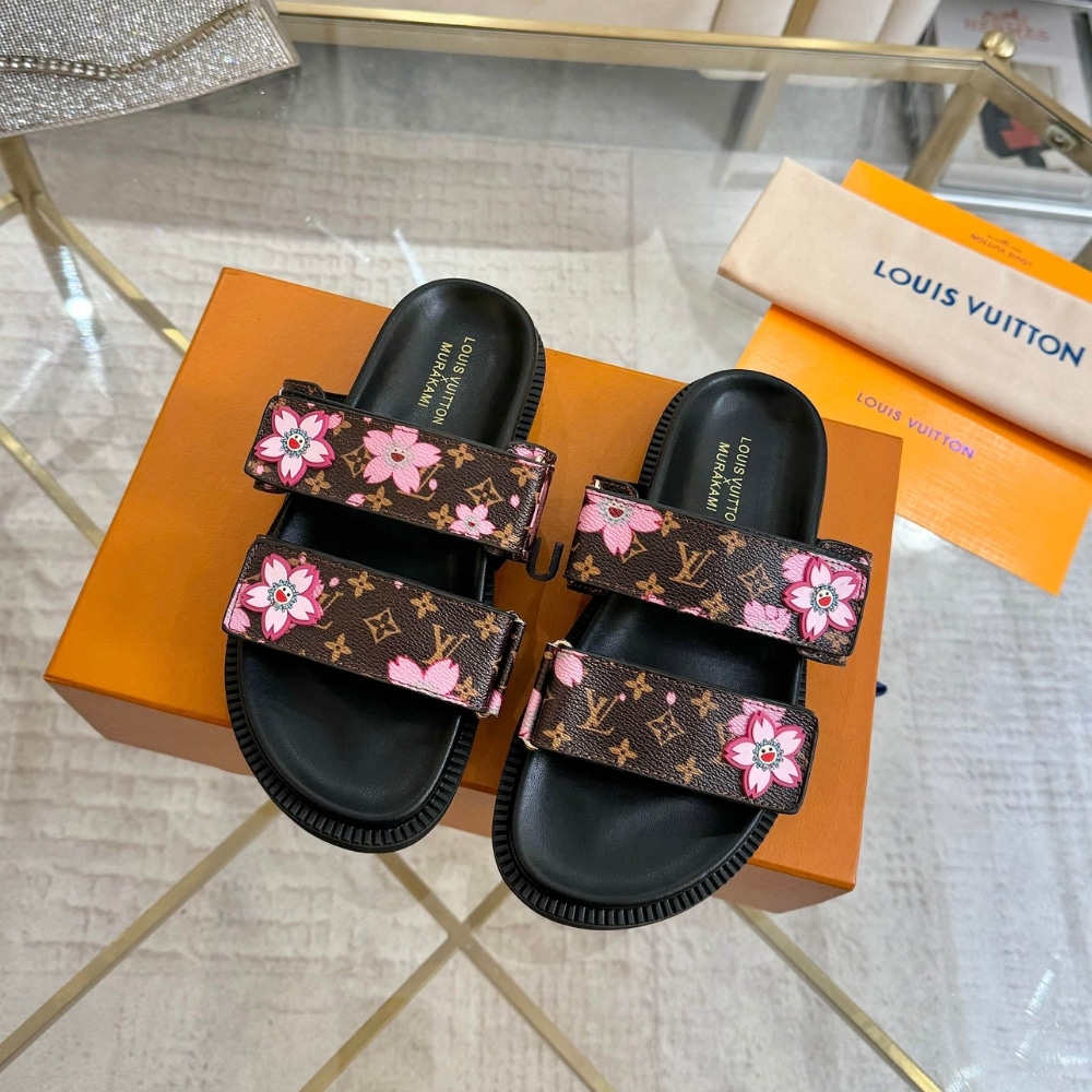Louis Vuitton X Murakami LV Sunset Flat Comfort Monogram Canvas Mule Sakura Brown 1AGVZ6 - Image 3