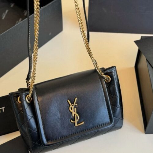 Alternative view of Saint Laurent Nolita Mini Quilted Leather Chain Bag Black 18cm 6727381el071000