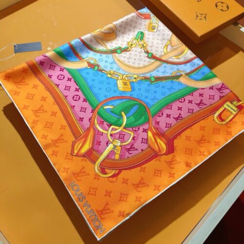 Alternative view of Louis Vuitton Flower And Straps Square In Orange 90Cm M79925