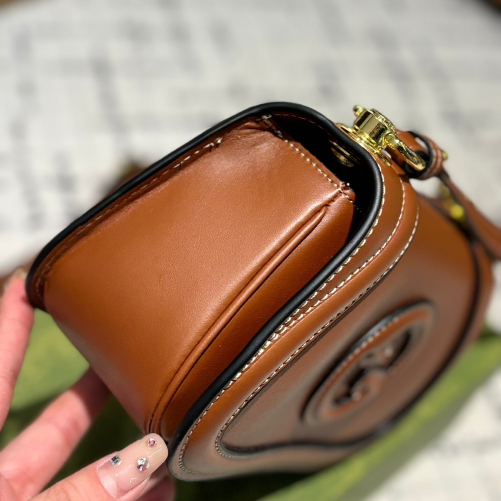 Gucci Blondie Mini Leather Shoulder Bag Brown 22Cm 815700 AAEC2 2718 - Image 3