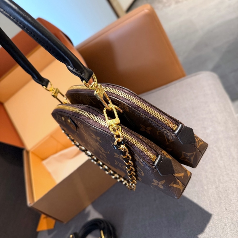 Louis Vuitton Be Alma Monogram Canvas Shoulder Bag Brown Black 20Cm M12996 - Image 6