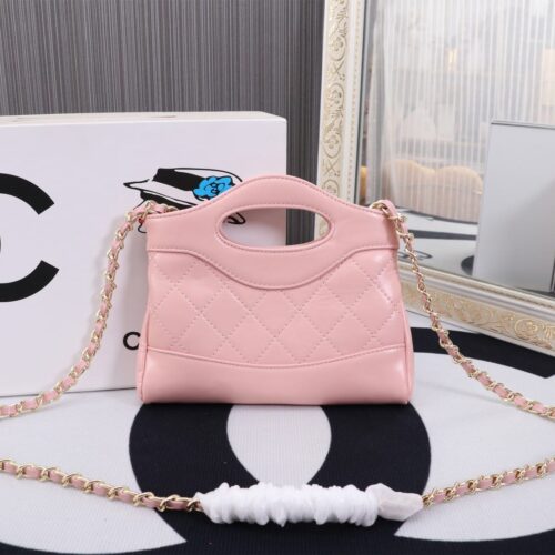 Alternative view of Chanel 31 Mini Quilted Smooth Leather Clutch Bag Pink 19cm AS4854