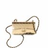Chanel Classic Mini Metal Flap Bag Gold 18cm