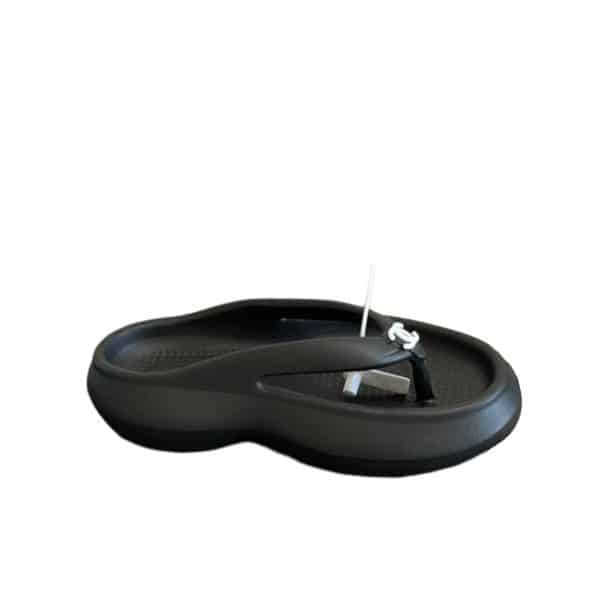 Chanel Flip Flop Sandals Rubber Black