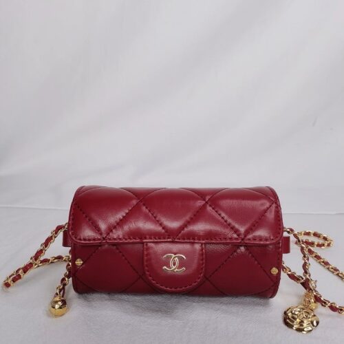 Alternative view of Chanel Lipstick Bag With Chain Ghw Red 15Cm