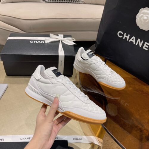 Alternative view of Chanel Sneaker Calfskin Suede White G45335 B14497 Ns308