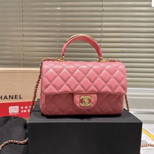 Alternative view of Chanel 22B Small Smooth Leather Flap Bag Pink 20cm AS2431