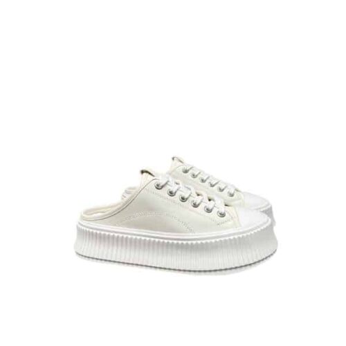 Chanel Platform Mules Smooth Leather Cream