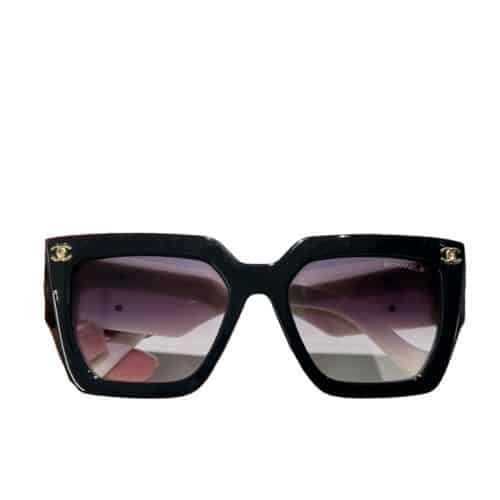 Chanel Sunglasses Square Acetate Black White