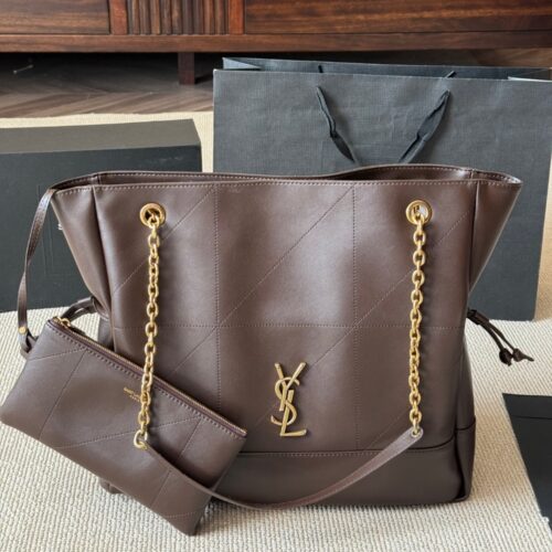 Alternative view of Saint Laurent Jamie Small Leather Tote Bag Brown 28Cm