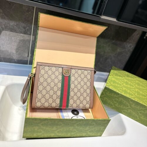 Alternative view of Gucci Ophidia GG Supreme Canvas Clutch Beige 26Cm 625549 96Iwg 8745