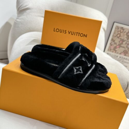 Alternative view of Louis Vuitton LV Bliss Comfort Fur Mule Black 1adc44