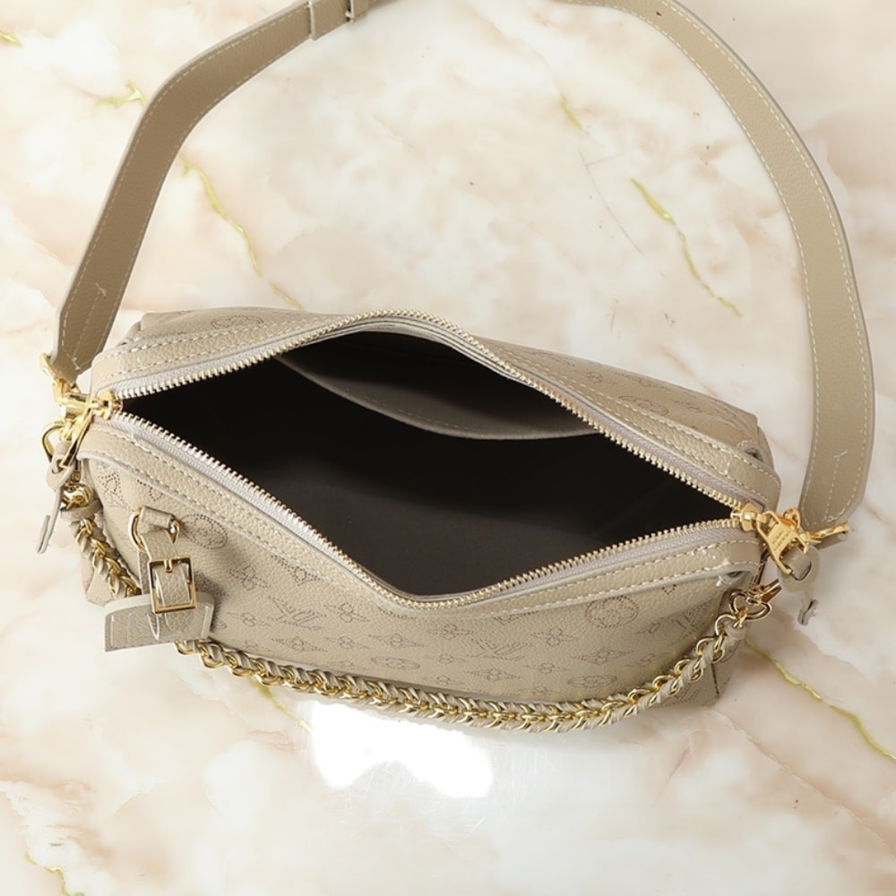 Louis Vuitton Hand It All PM Monogram Mahina Shoulder Bag Dark Beige 29cm M25904 - Image 10