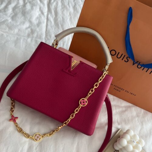 Alternative view of Louis Vuitton Capucines BB Leather Handbag Dark Pink 27Cm M20845