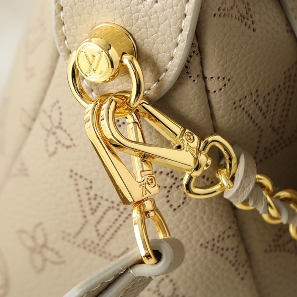 Louis Vuitton Hand It All PM Monogram Mahina Shoulder Bag Dark Beige 29cm M25904 - Image 8