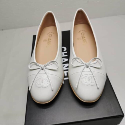Alternative view of Chanel Ballerina Flat Smooth Leather White