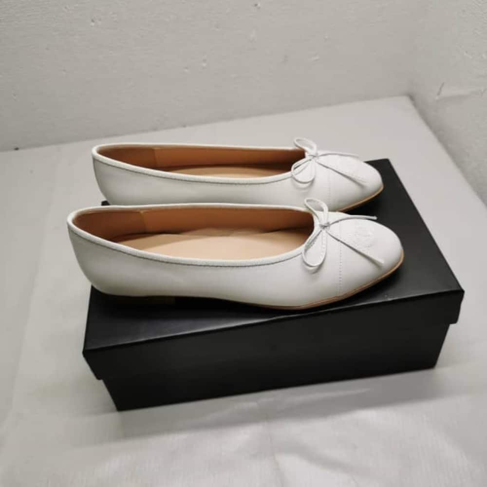 Chanel Ballerina Flat Smooth Leather White - Image 3