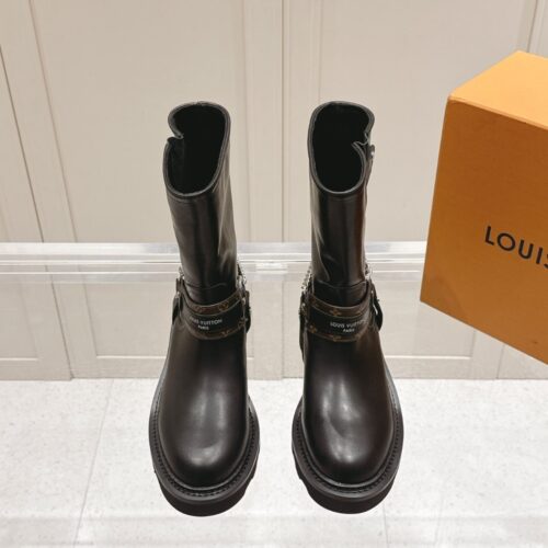 Alternative view of Louis Vuitton LV Beaubourg Ankle Leather Boot Black 1AIBQR