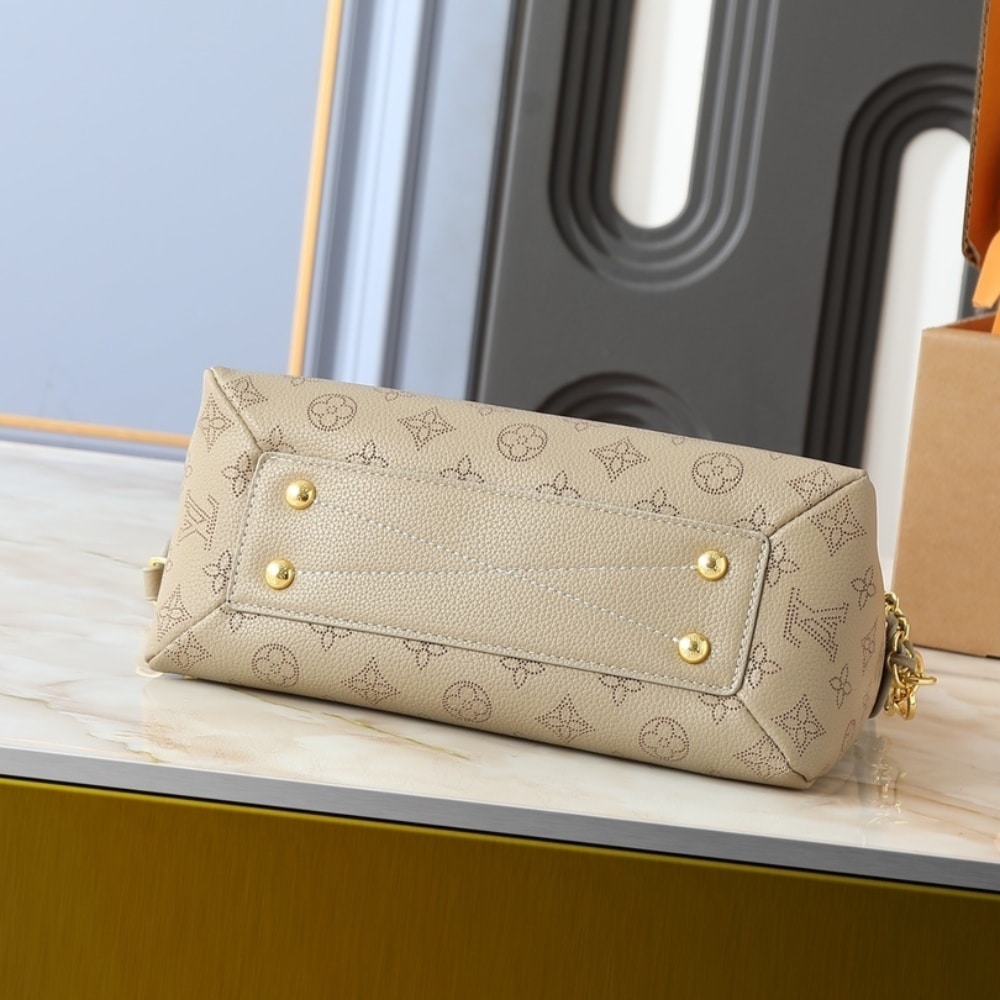Louis Vuitton Hand It All PM Monogram Mahina Shoulder Bag Dark Beige 29cm M25904 - Image 5