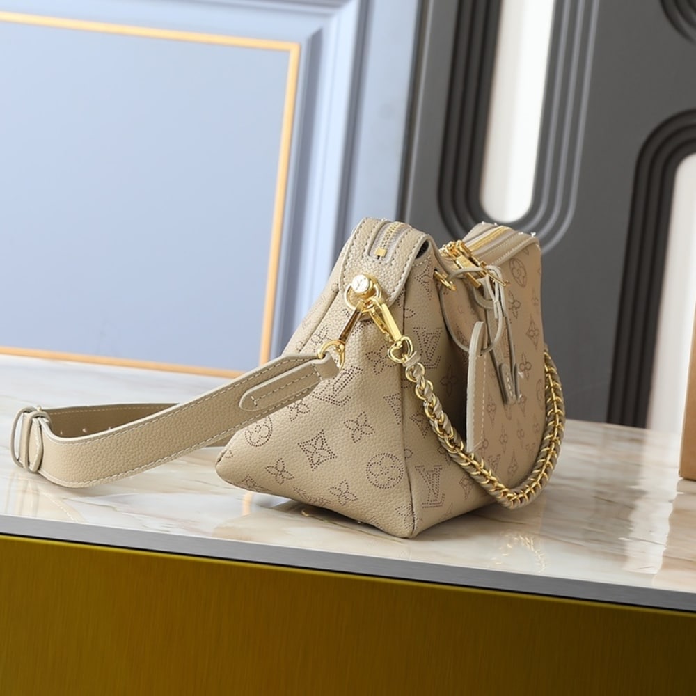 Louis Vuitton Hand It All PM Monogram Mahina Shoulder Bag Dark Beige 29cm M25904 - Image 3