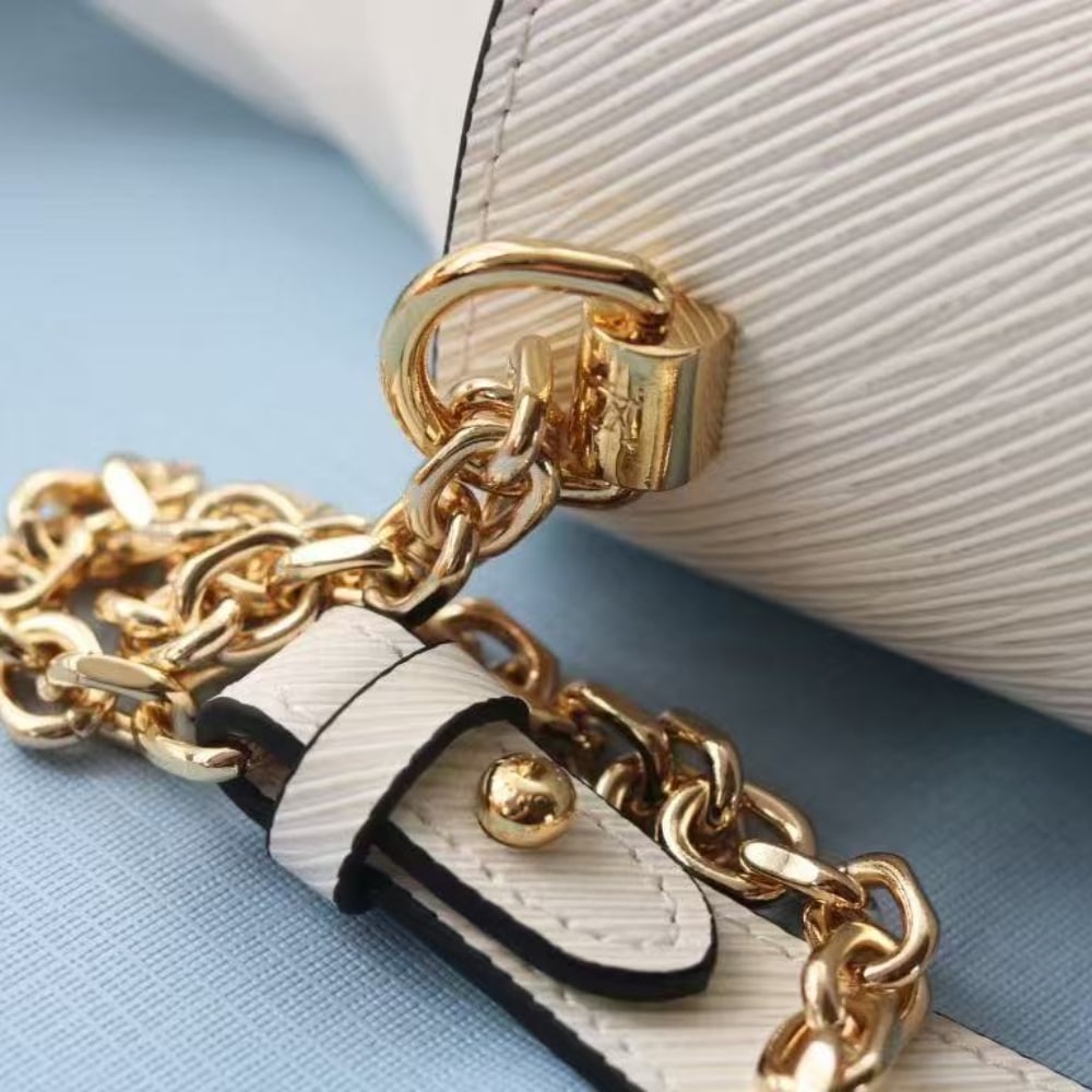 Louis Vuitton Twist MM Leather Crossbody Bag White 23cm M21111 - Image 8