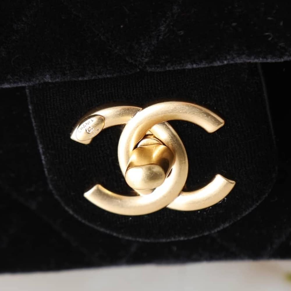 Chanel Classic Mini Velvet Top Handle Bag Black 20cm AS5875 B22481 94305 - Image 7