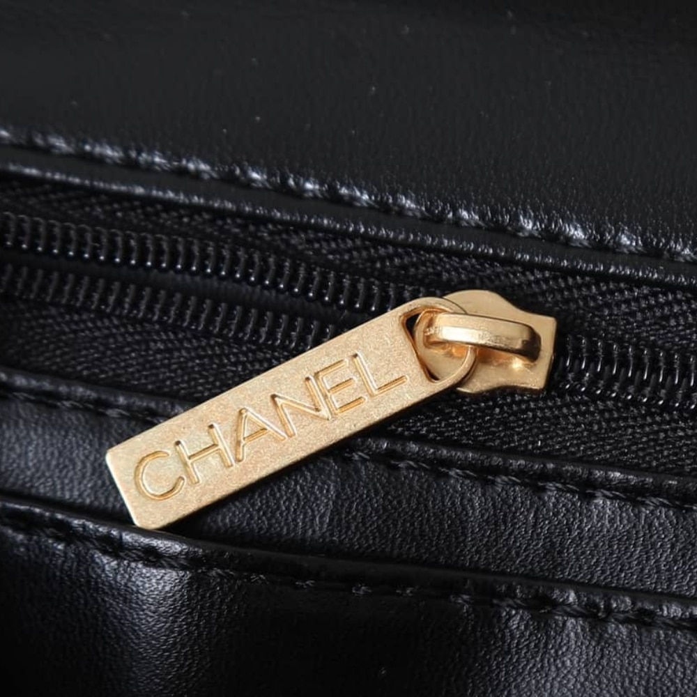 Chanel Classic Mini Velvet Top Handle Bag Black 20cm AS5875 B22481 94305 - Image 8