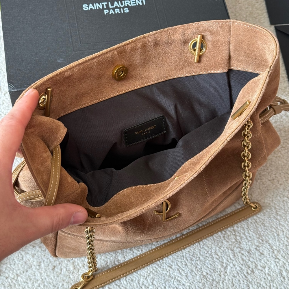 Saint Laurent Jamie In Suede Shopping Bag Caramel Cognac 35Cm 8098241U8P72916 - Image 7