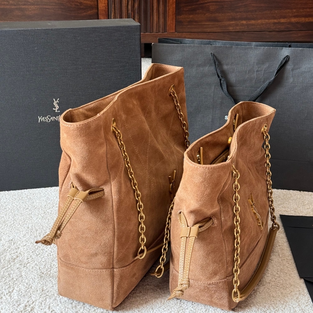 Saint Laurent Jamie In Suede Shopping Bag Caramel Cognac 35Cm 8098241U8P72916 - Image 5